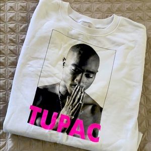 Tupac cropped crew neck shirt/sweater